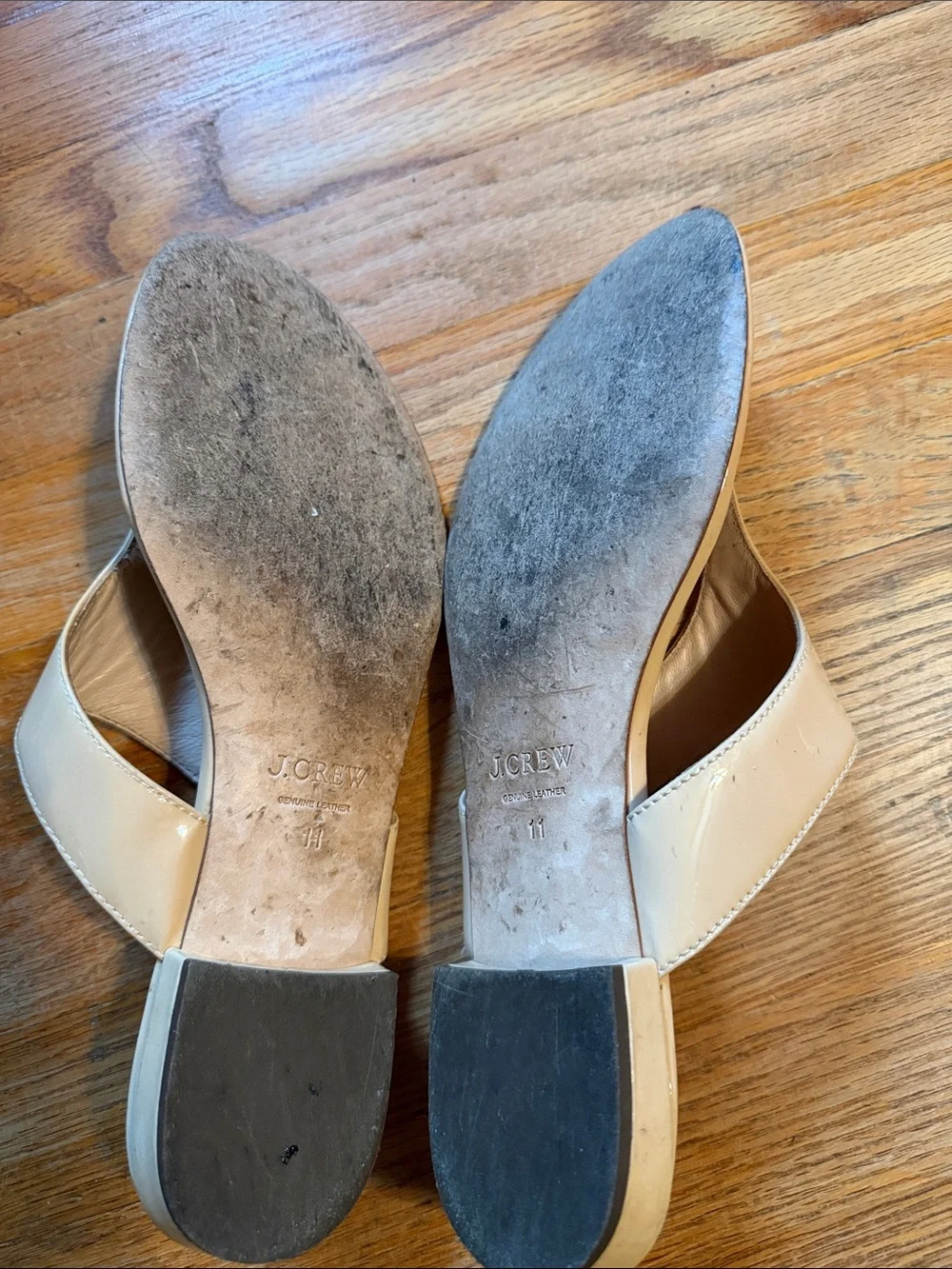 J. Crew Cream Leather Thong Sandals